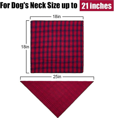 6PCS Birthday Gift Washable Green Black Brown Blue Red Square Plaid Printing Dog Bib