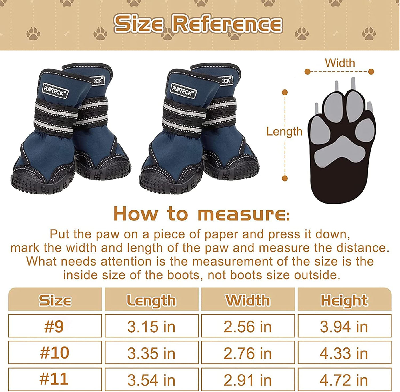 Waterproof 2 Pairs Anti-Slip Paw Protector - Doggy Shoes with Reflective Straps